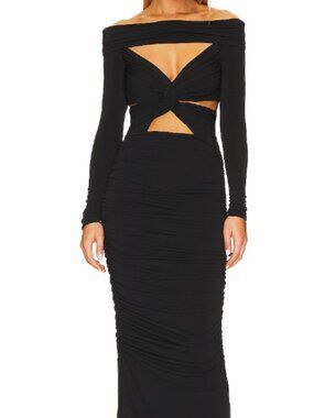 Ronny Kobo Nikki Ruched Cutout Maxi Dress Size M